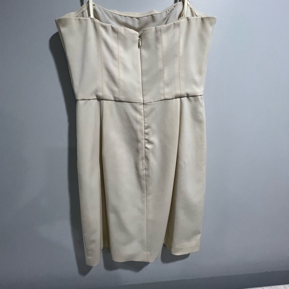 BCBG Strapless Mini Cream Colored Dress plus Matching Jacket Size XXS - Picture 11 of 11